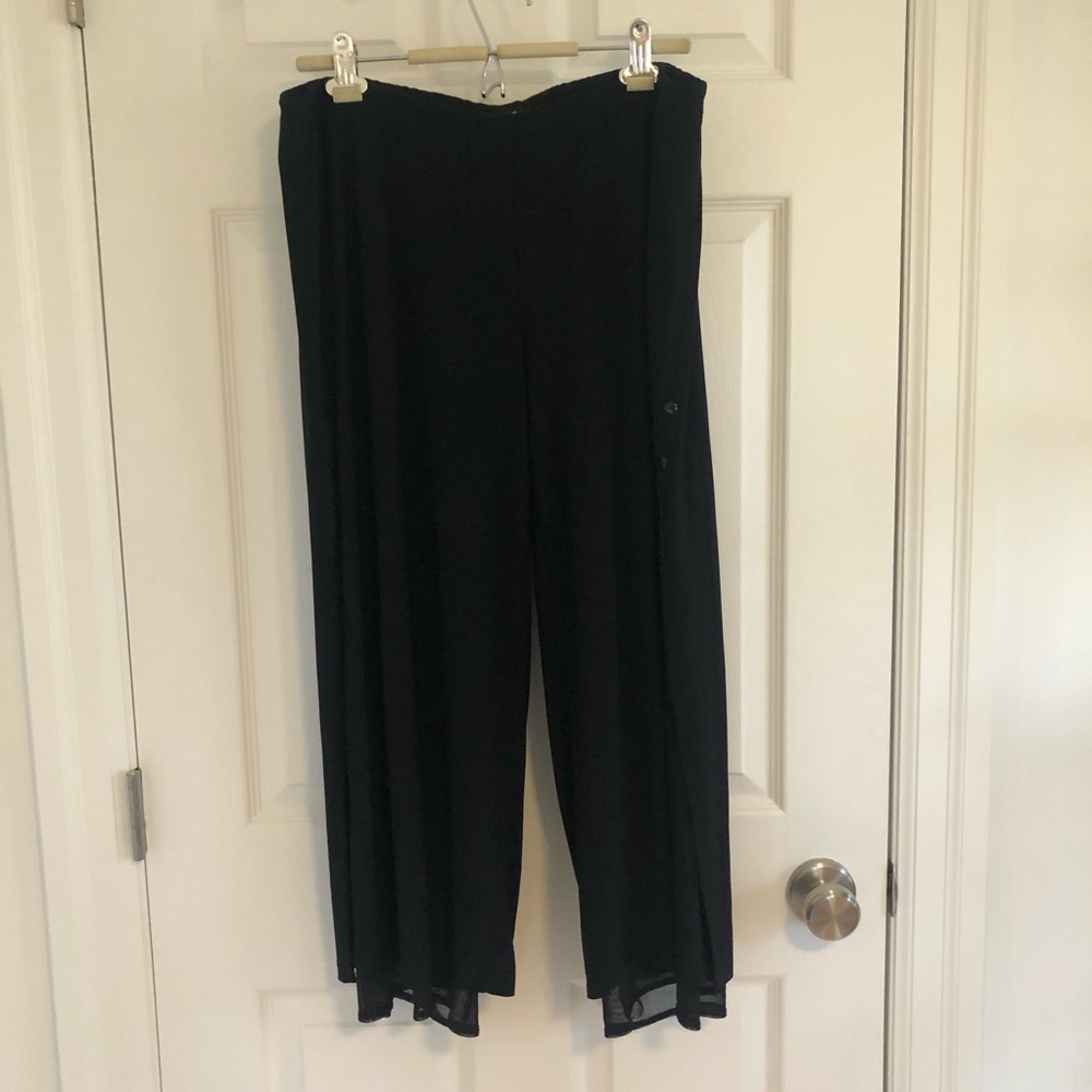 Picadilly Black Wide Leg Capris